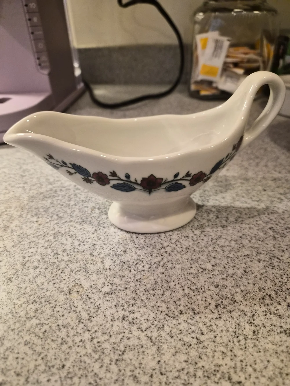 Vintage Jackson China Falls Creek PA Floral Gravy Boat / Sauce Pitcher